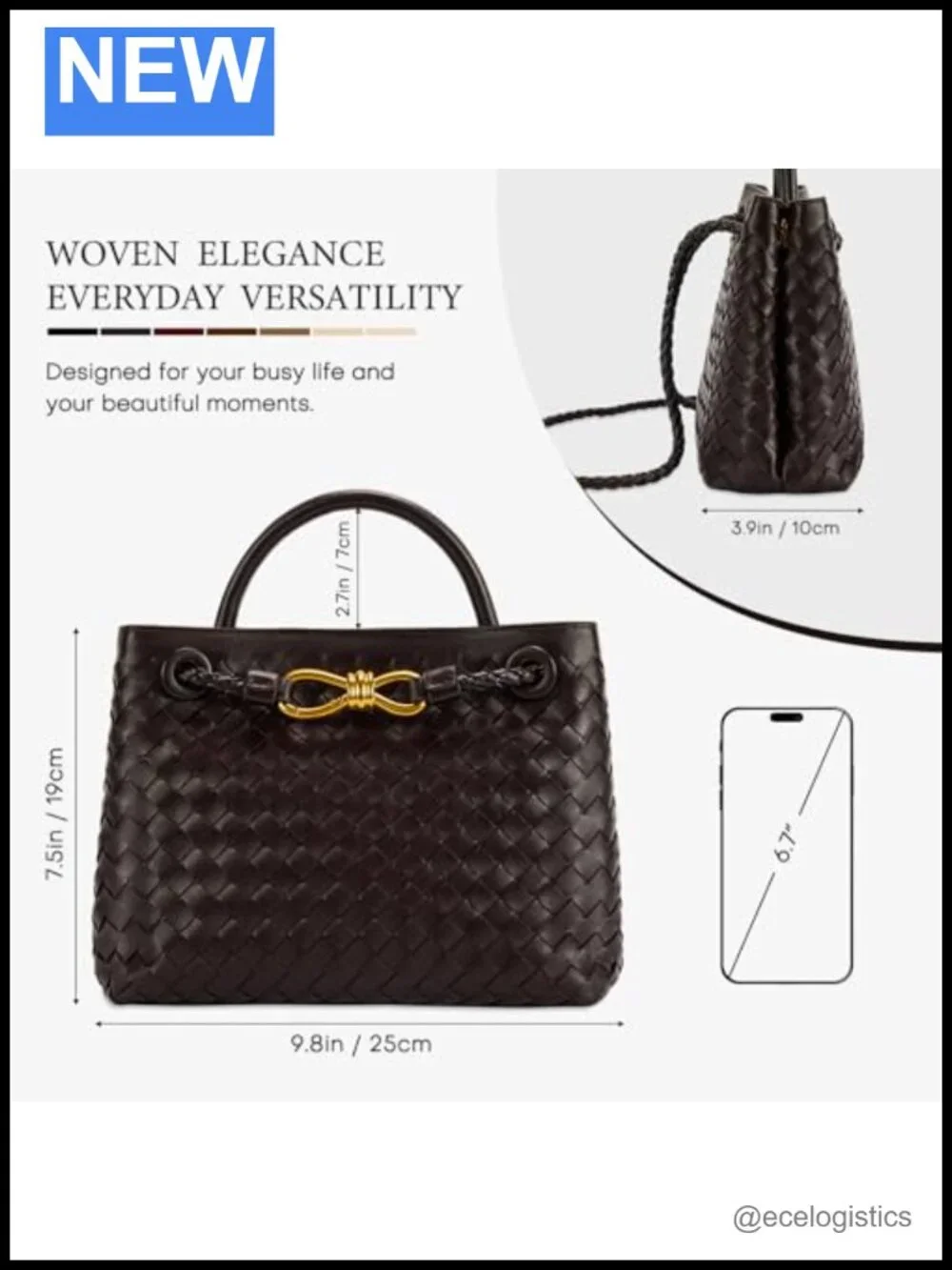 Woven Tote Bag for Women Leather Shoulder Handbag Designer Top Handle Purse